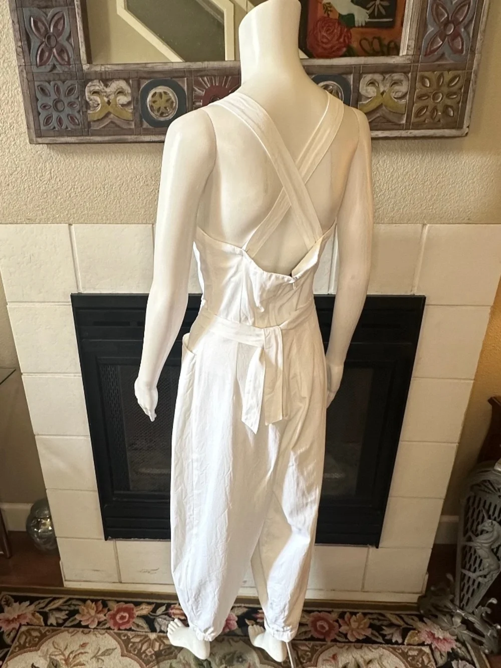 KAREN ALEXANDER Vtg WHITE JUMPSUIT parachute pant ROMPER pockets 10 style W4169 - Picture 8 of 15